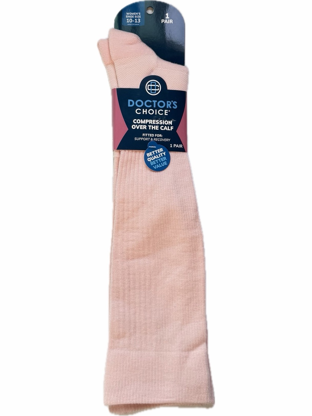 Doctor’s Choice Women's Compression Over-the-Calf Socks - Pink size 10-13